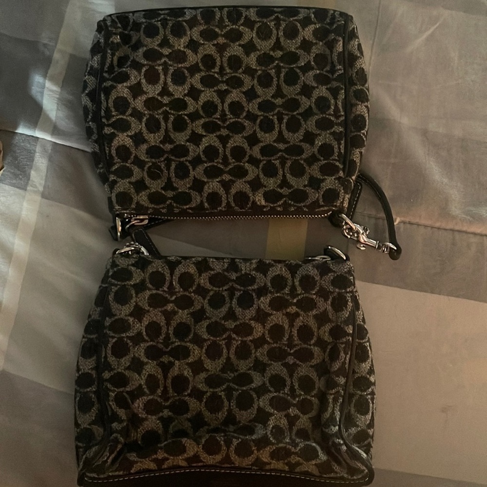 Vintage grey & black handbag. Two handbags